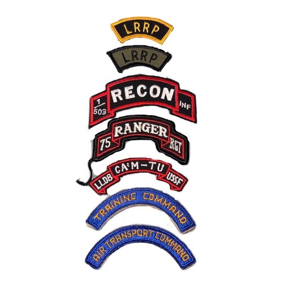 Source Unknown Other - Vintage Military Patches Lot of 7 Scroll Shoulder Army USSF Ranger LRRP Vietnam